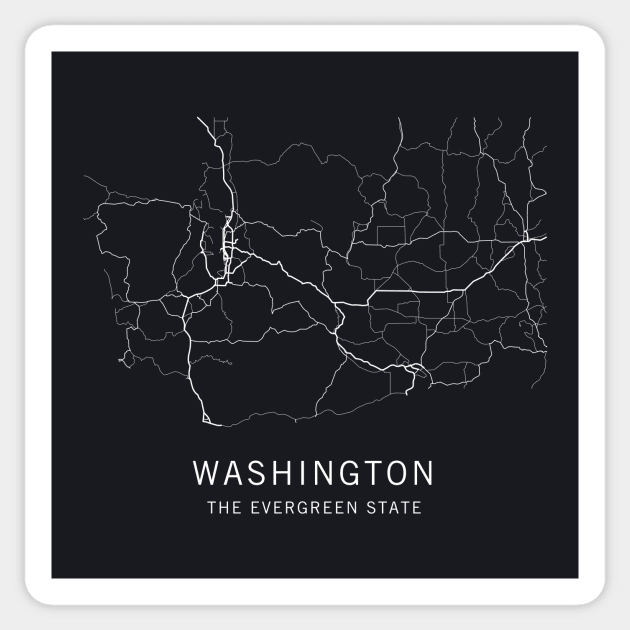 Washington State Road Map Sticker by ClarkStreetPress